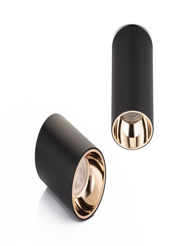 Sıva Üstü Silindir Led Spot Siyah-Gold - 1